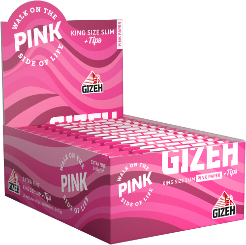 Gizeh Pink King Size Slim Papers + Tips - Box of 26 Cheap Online