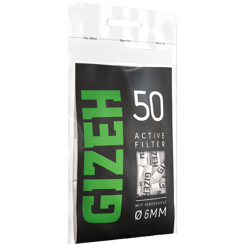 Gizeh Black Active Filter 6mm – 10 x 50 (500 filters)