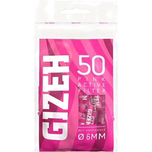 Gizeh Pink Active Filters 6mm – 10 bags of 50 – Affordable