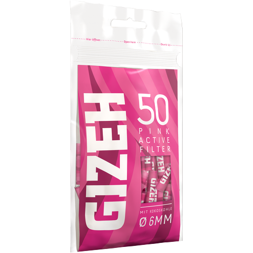 Gizeh Pink Active Filters 6mm – 10 bags of 50 – Affordable