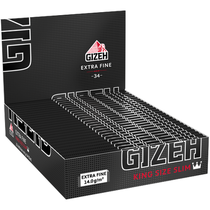 Gizeh Black King Size Slim Papers - 34 Papers (25 Booklets) - Cheap Online
