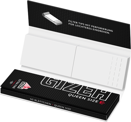 Gizeh Black Papers Queen Size Extra Fine - Box of 25 booklets, 50 sheets each