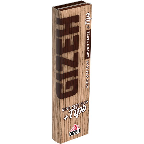 Gizeh Brown King Size Slim + Tips (26x34 Sheets) - Unbleached Rolling Papers + Filters for Germany