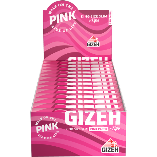 Gizeh Pink King Size Slim 34 Papers 34 Tips 26er Box