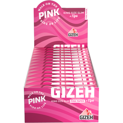 Gizeh Pink King Size Slim 34 Papers 34 Tips 26er Box