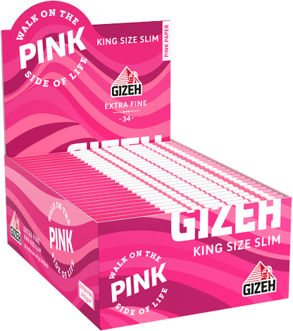 Gizeh Pink Combi Pack – King Size Slim 34 Papers + 16 Active Filters (Box of 16)