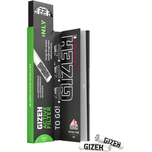 Gizeh Combi Pack Black – King Size Slim 34 Papers + 16 Filters – Cheap
