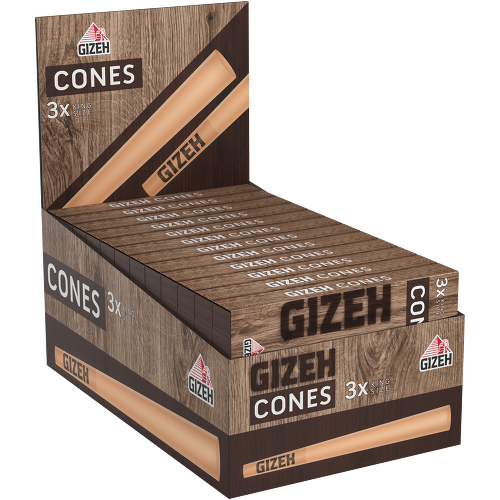 Gizeh Brown Cones + Tips – 24 x 3 pieces (72 cones)