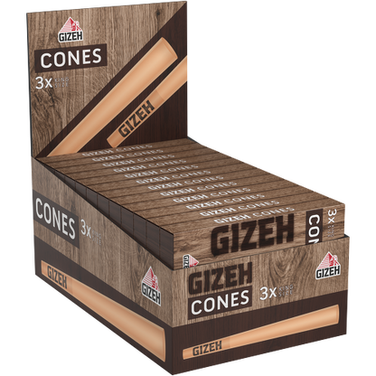 Gizeh Brown Cones + Tips – 24 x 3 pieces (72 cones)
