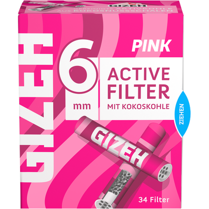 Gizeh Pink Activ Filter 6mm – 10 x 34 (340 filters)