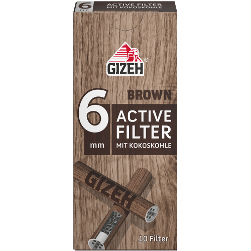Gizeh Brown Aktivkohlefilter 6mm – 200 Stück – 20 × 10er Box