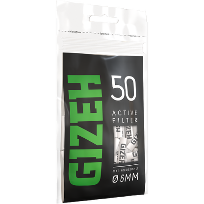Gizeh Black Active Filter 6mm – 10 x 50 (500 filters)