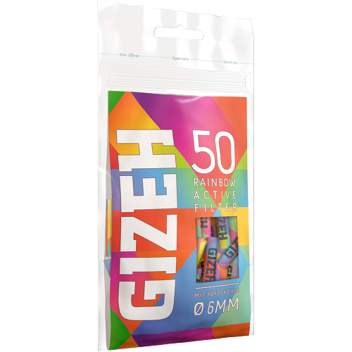 Gizeh Rainbow Active Filter 6mm – 10 bags of 50 – Affordable