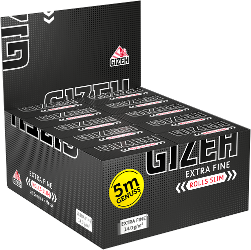Image of Gizeh Extra Fine Slim Rolls 5m pack with 20 rolls