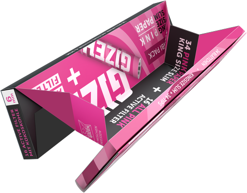 Buy Gizeh Pink King Size Slim with activated carbon filter - 34 sheets/16 filters at MiaKauf
