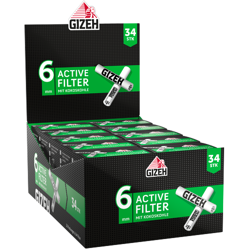 Gizeh Black Aktivkohlefilter 6mm 340 Stück Sparpack