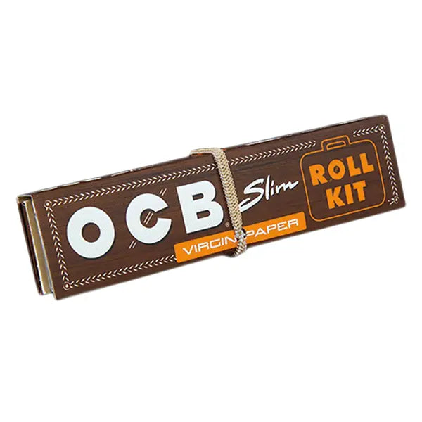 OCB Unbleached Roll Kit King Size Slim mit 32 Blättchen, 32 Tips und integrierter Drehschale
